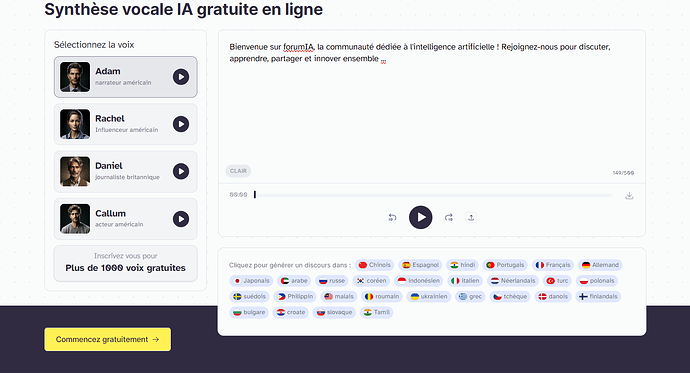 La fonction de Text-To-Speech d'Eleven Labs