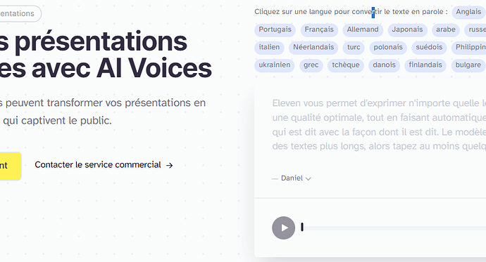 ElevenLabs pour les présentations
