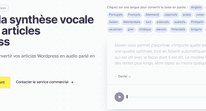 ElevenLabs pour WordPress