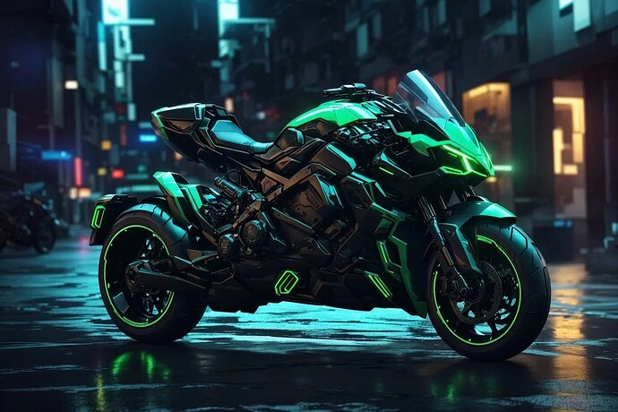 Image d'une moto générée avec Leonardo AI