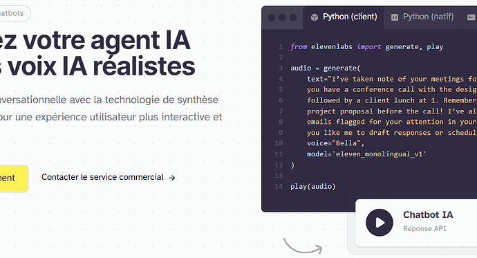 ElevenLabs pour les chatbots